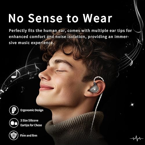 Miniatura 5 de HiFiGo DUNU Titan X IEM - Auriculares para videojuegos, monitor intrauditivo dinámico de 0.394 in, auriculares IEM con cable de alta fidelidad