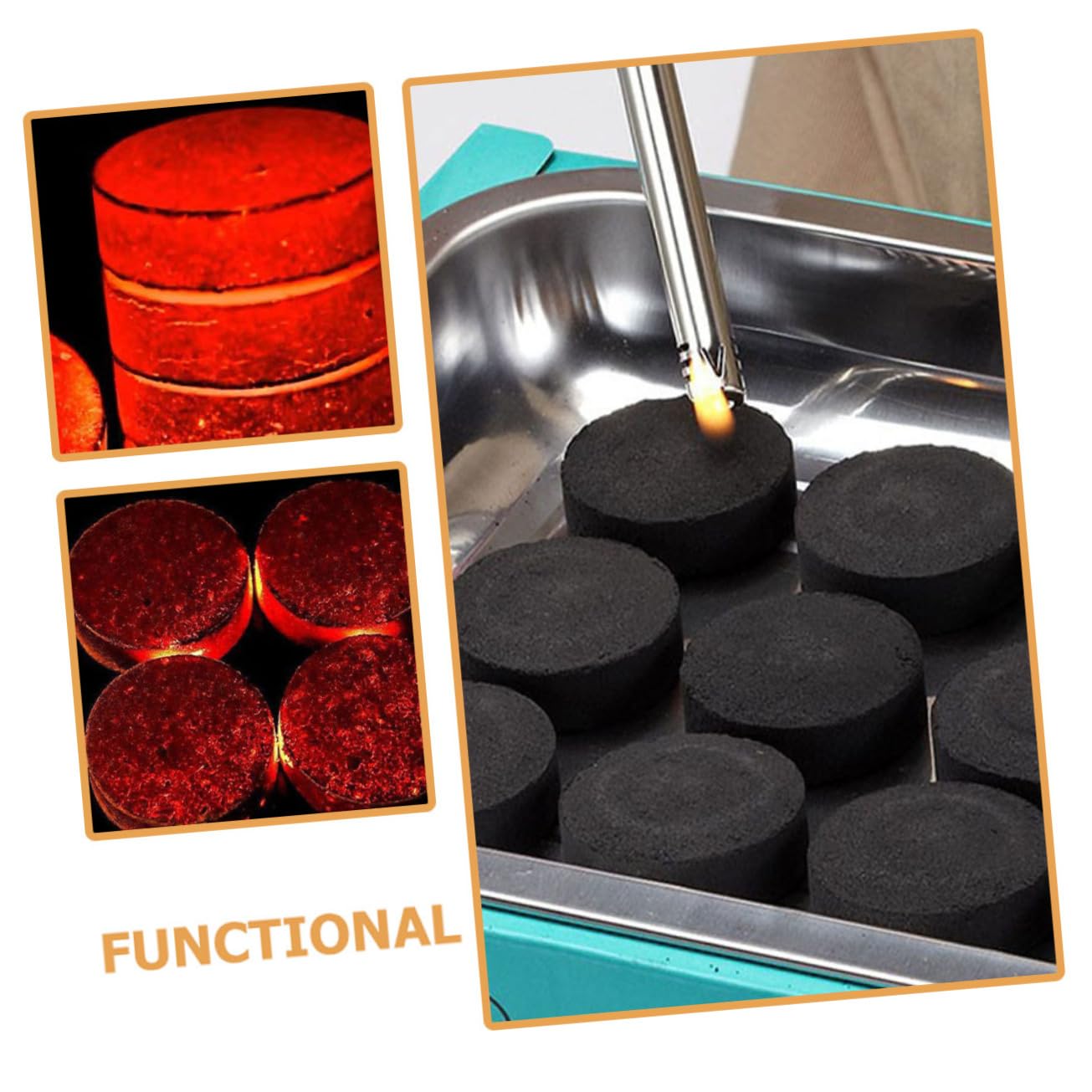 Carbón Vegetal para Exteriores 70 Pastillas Negro de Encendido | Barbacoa Portátil y Camping, Formato Ligero, Suministro Doméstico para Estufa