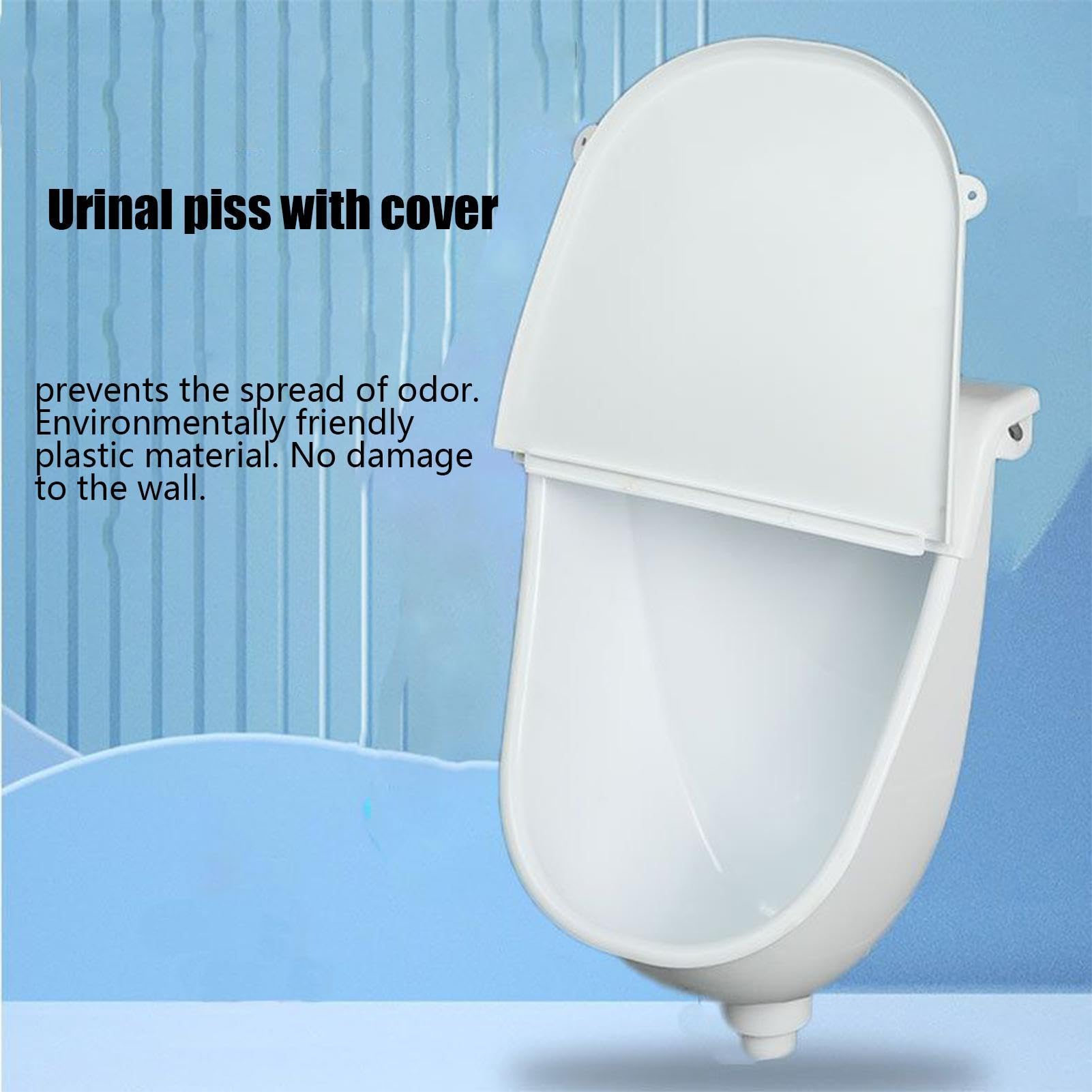 Wandmontiertes Urinal Für Toilettenzubehör mit Deckel | Spritzwassergeschützter Urinabscheider Für Männer Väter Zuhause Hof Wohnmobil Wohnheim Camping Garten Terrasse Badezimmer