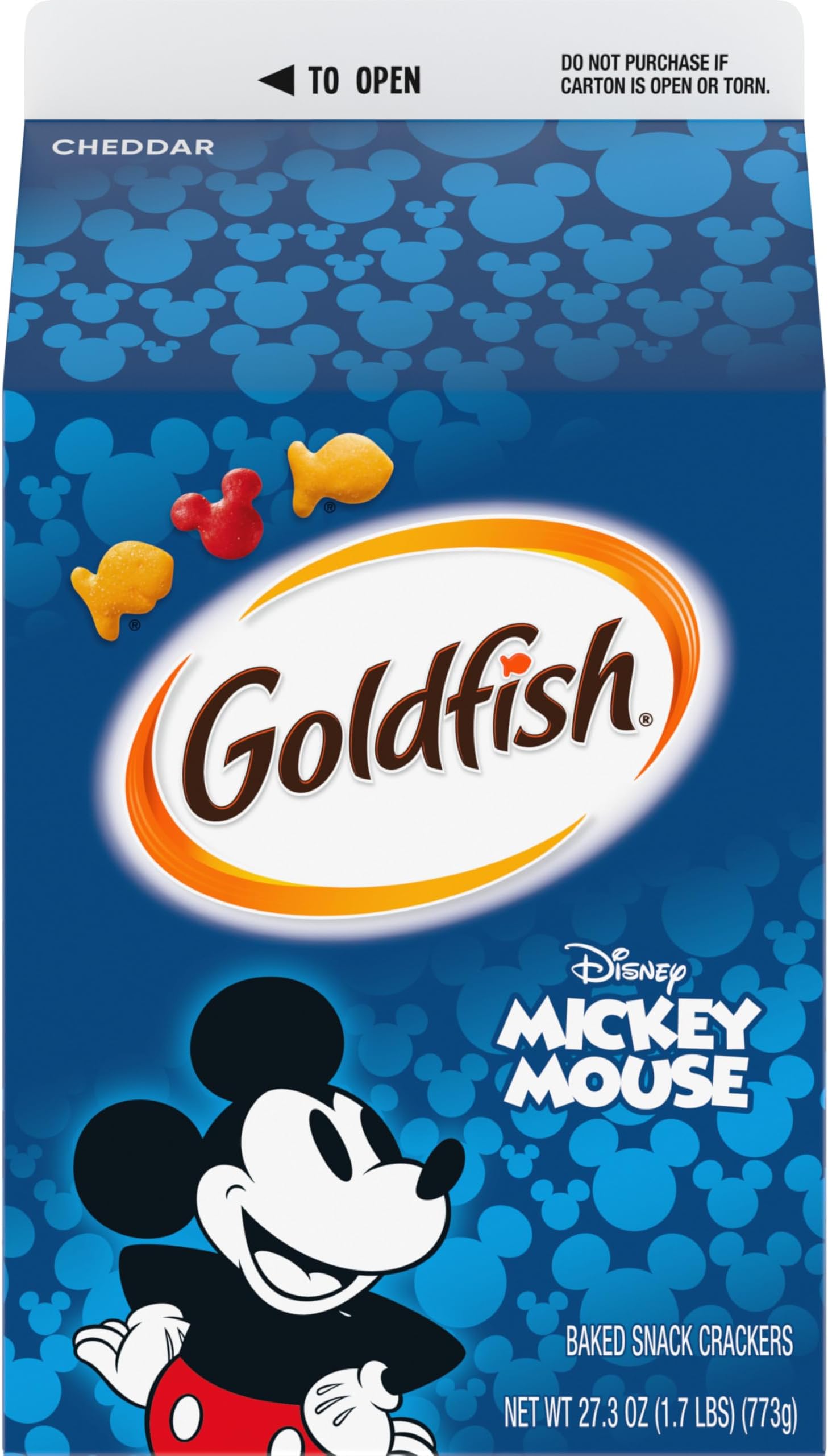 Goldfish Disney Mickey Mouse Cheddar Crackers, Snack Crackers, 27.3 oz carton