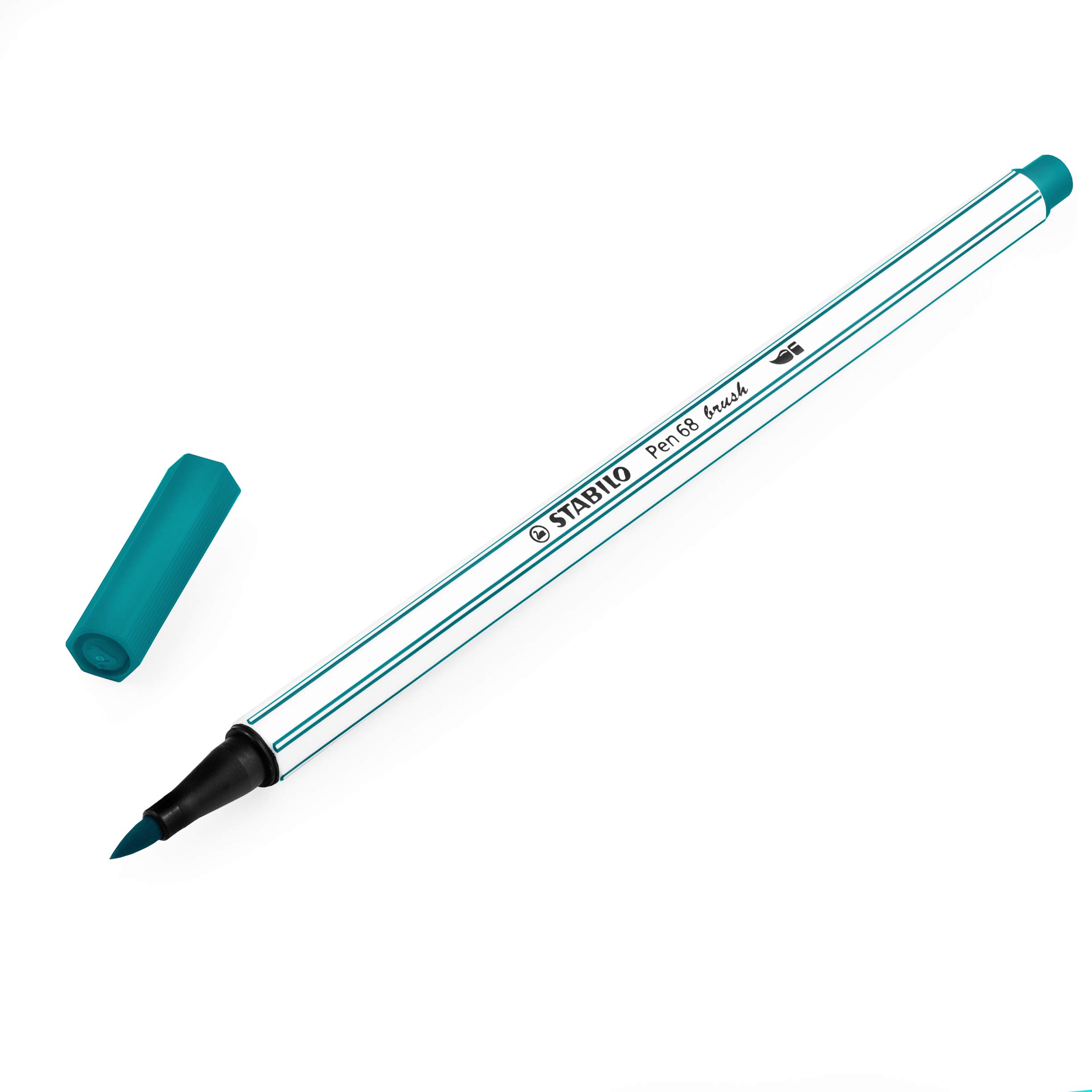 STABILO Pen 68 Brush Premium Filzstifte – 6er-Set In Ozeanfarben | Variable Linie 1-3 Mm | Wasserbasierte Tinte