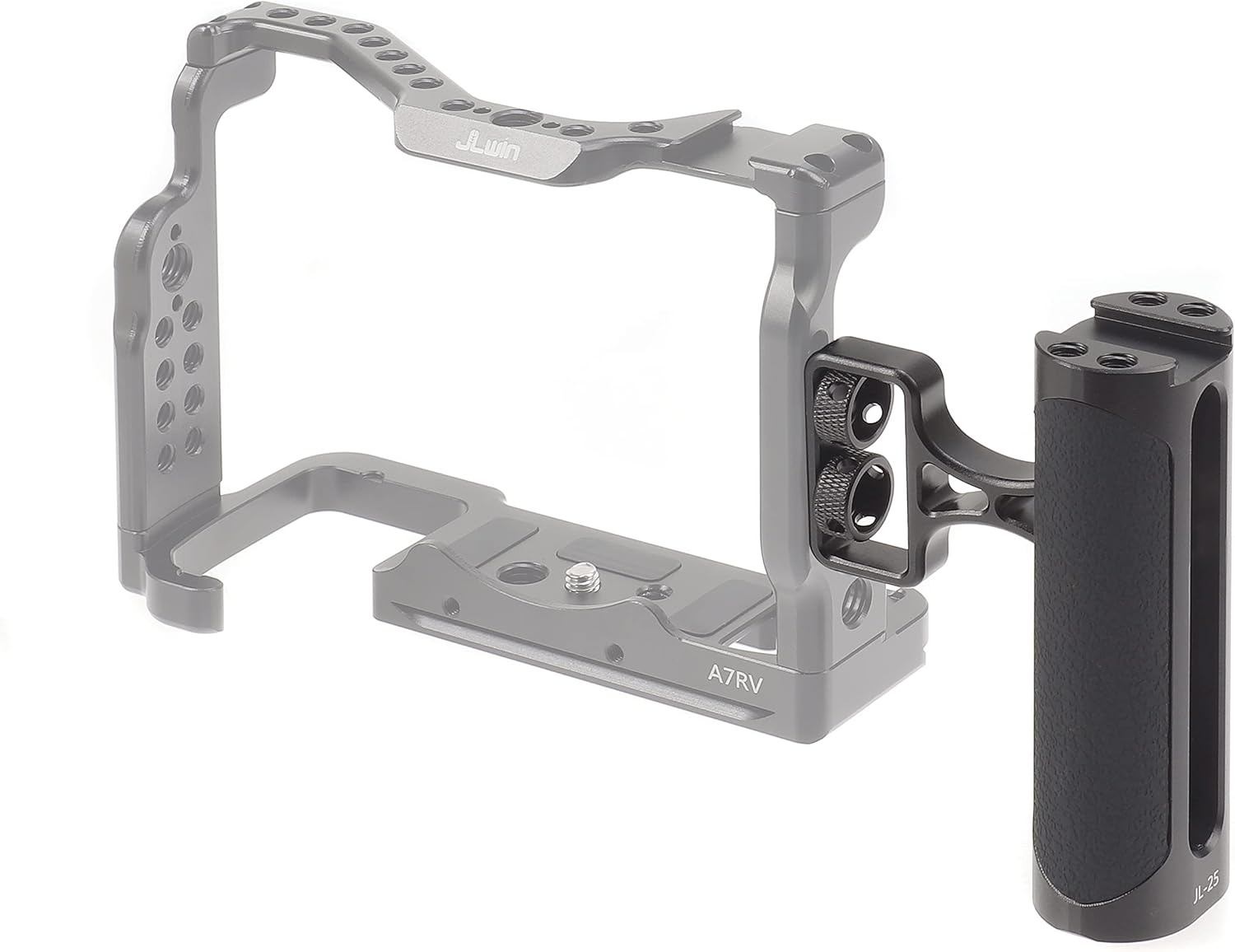 Hersmay Mini Side Handle Camera Hand Grip with 1/4"-20 Screws Stabilizer with ARRI-Style Mount Screw & Cold Shoe Mount for DSLR Mirrorless Video Camera Cage