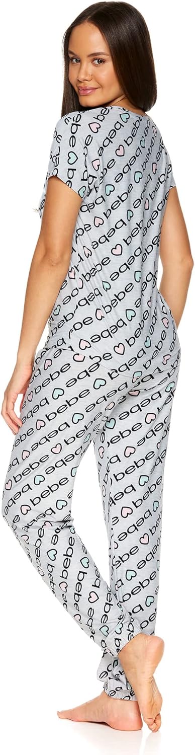 bebe Womens PJs Sets 2 Piece with Tee and Pajama Pants,Women's Sleepwear, Ladies Pajamas Sets - Image 6