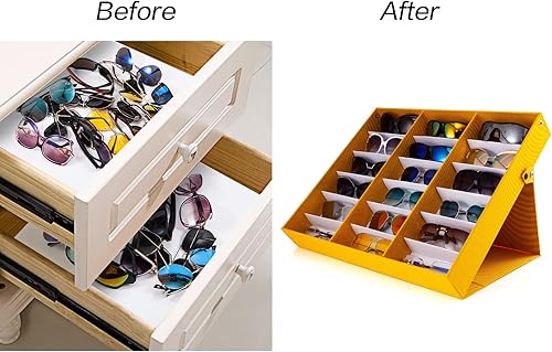 Miniatura 5 de TRIUMPH VISION Organizador de lentes de sol, soporte para lentes de almacenamiento, estuche para lentes múltiples, caja para gafas con tapa