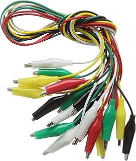 Haitronic 10-Piece(5 Pairs 5 Color) 48CM/18.9inch Double Ended Test Lead with Alligator Clips/Crocodile Jumper Lead for Testing Circuit Connector Micro: Bit, Raspberry pi Banana PI/Makey Makey