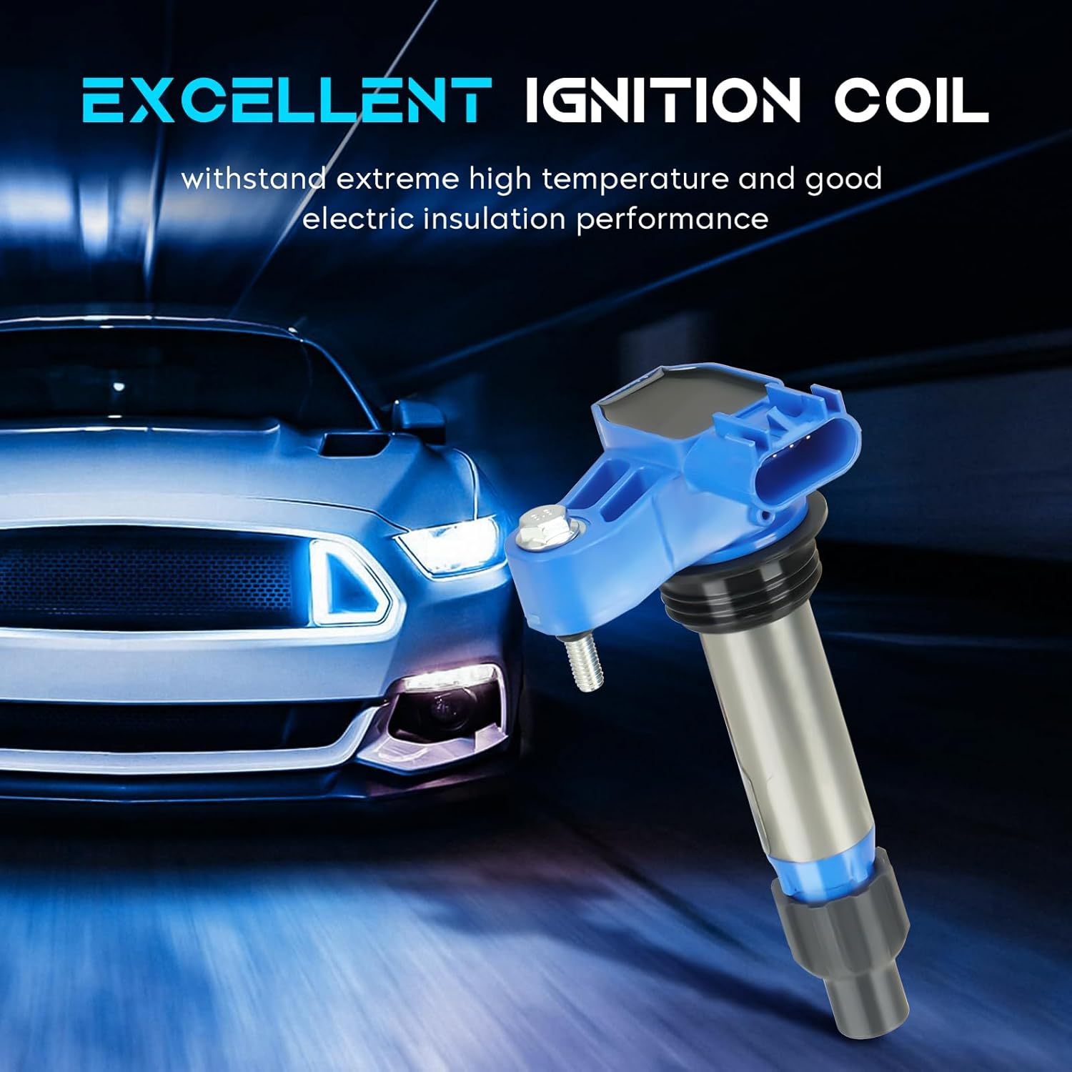 Blue Set of 6 Ignition Coil Pack with 6 Spark Plugs Compatible with 2010 Buick Allure, 13-19 for Cadillac ATS, 08-19 CTS, 07-16 SRX, 10-15 Chevy Camaro, 15-16 Colorado Replace UF569 IC649 D597A