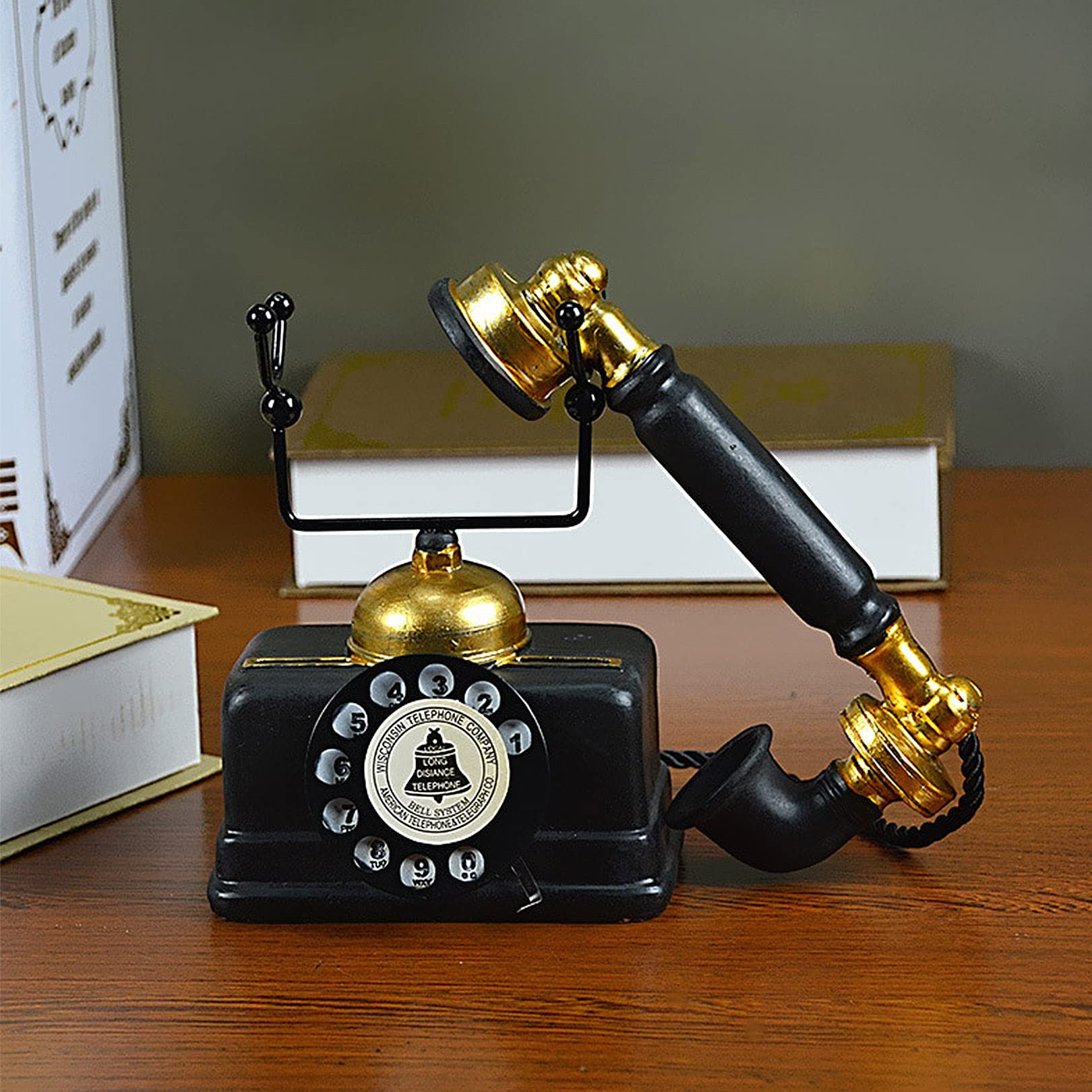 Téléphone rotatif rétro pour remplacer les écrans par une ligne fixe classique