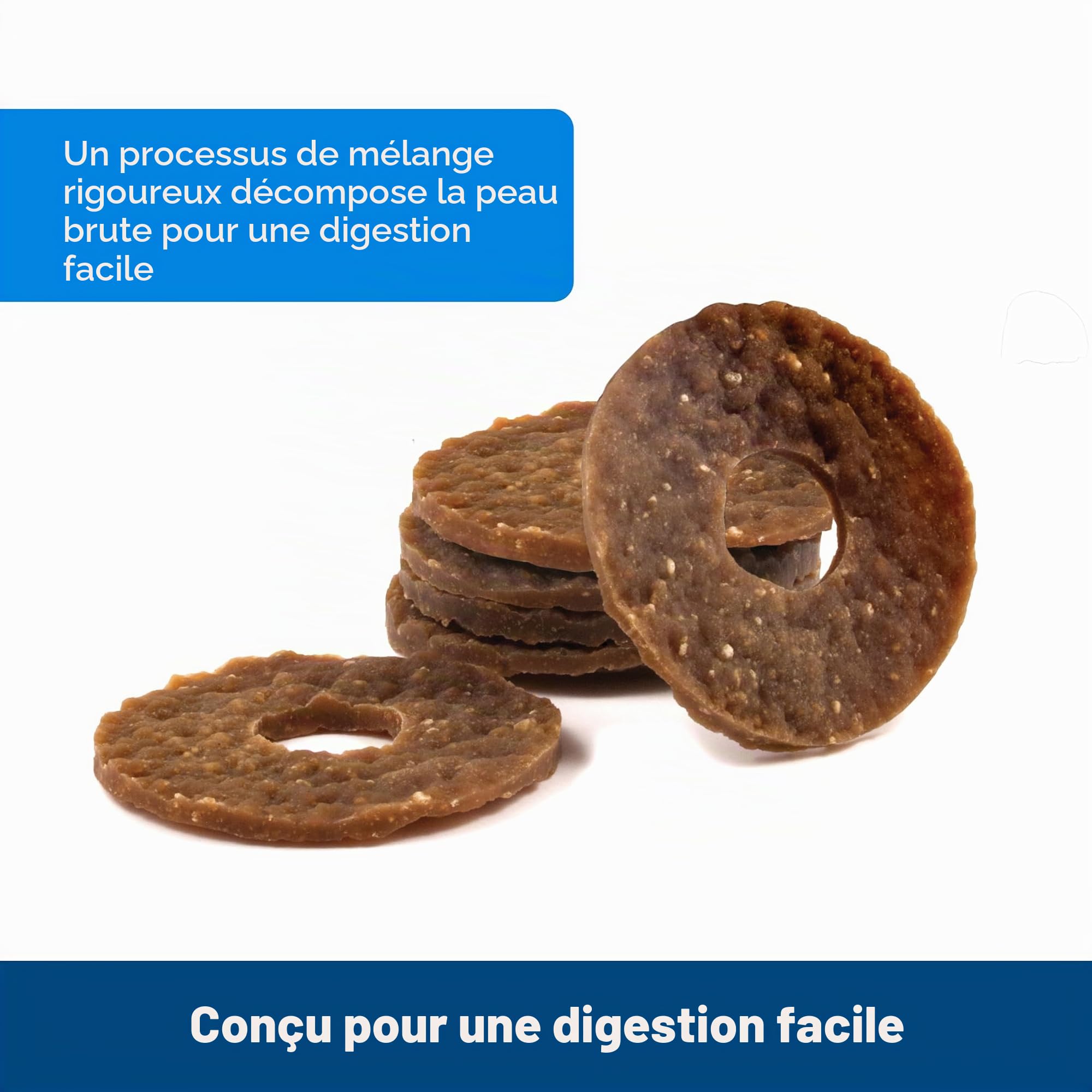 PetSafe Anneaux de Friandises en Peau de Bœuf pour Jouet Busy Buddy pour Chien, 16 Anneaux par Sachet, Taille B