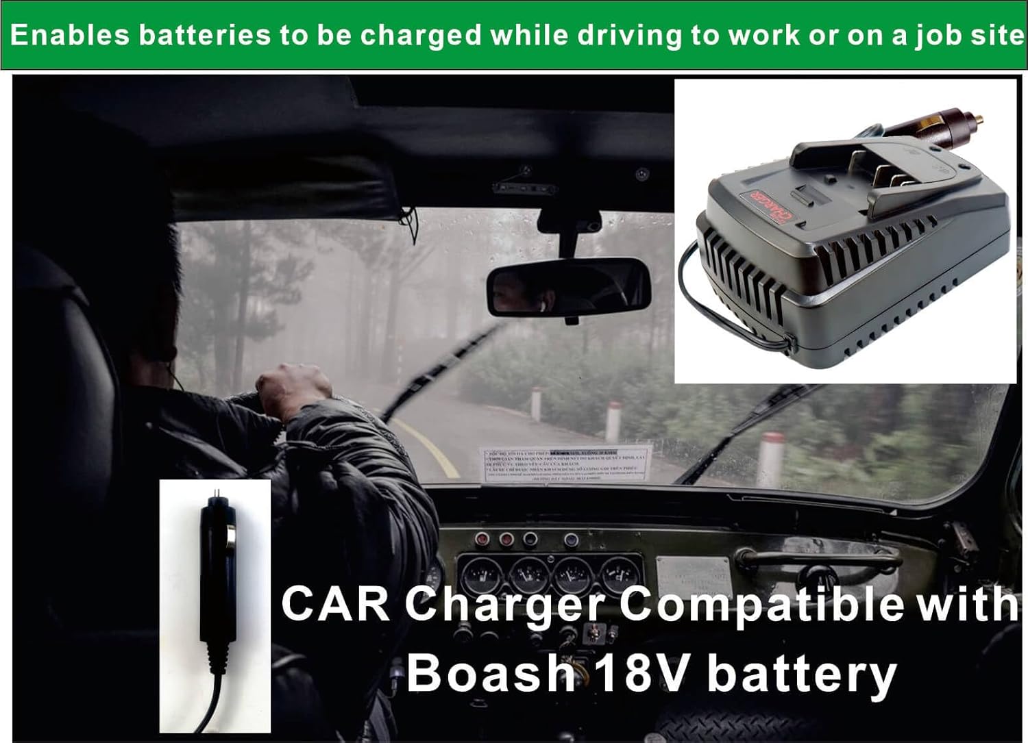 Dragonfly Car Battery Charger for Bosch Tools 14.4V-18V Vehicle Charger Compatible with BC660 BC1880 Lithium Battery BAT619G, BAT619, BAT609G, BAT609, BAT618, BAT618G, BAT610G BAT614 etc