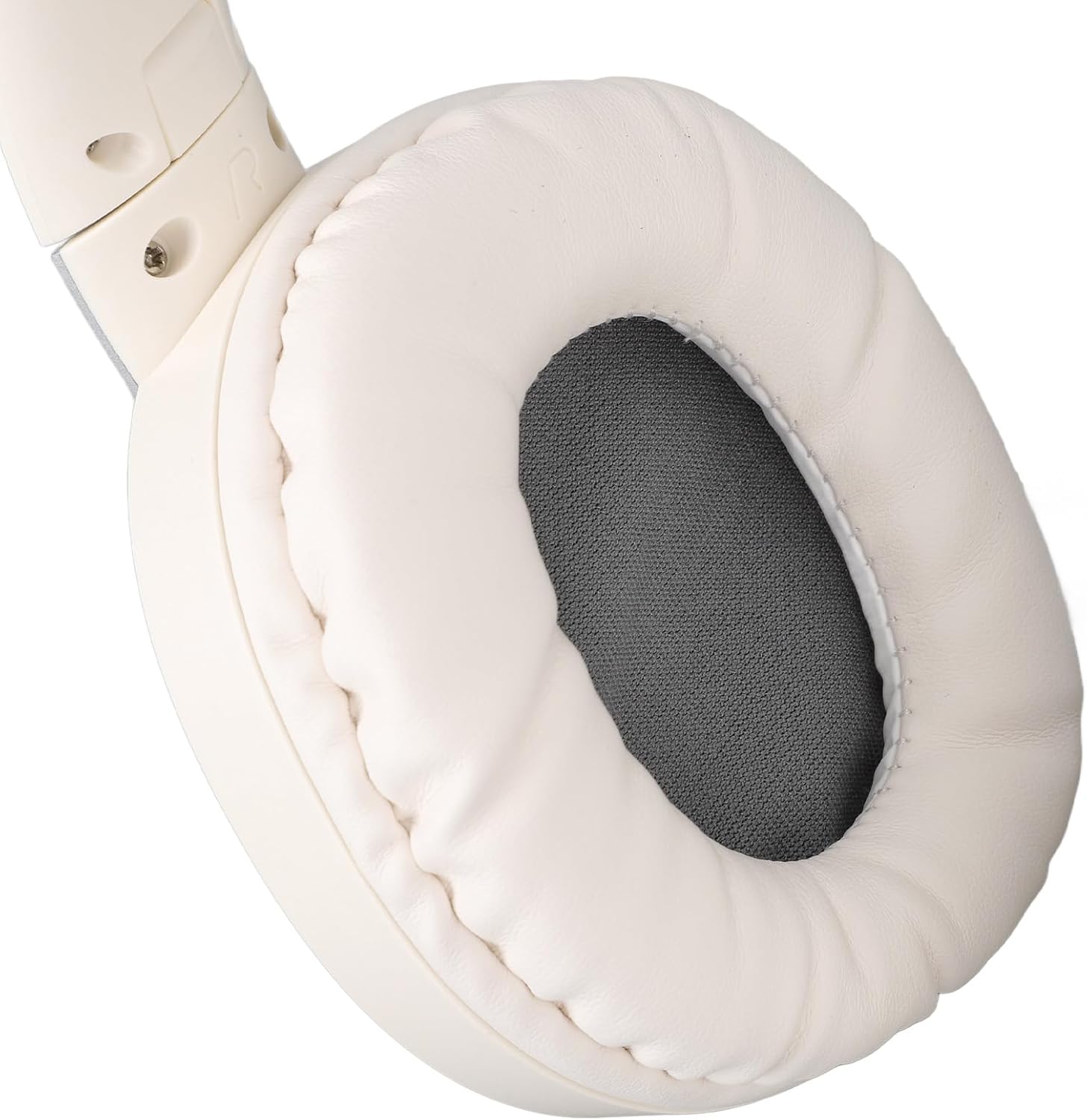 Sanpyl Foldable Gaming Headset with Detachable Microphone, Gaming & Mobile Headset, Portable Gaming Headphones, Noise Reduction Soft Cushion (Beige)