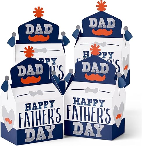 Big Dot of Happiness Happy Father's Day  Caja de regalos de fiesta  We Love Dad Party Goodie Gable Boxes  Juego de 12