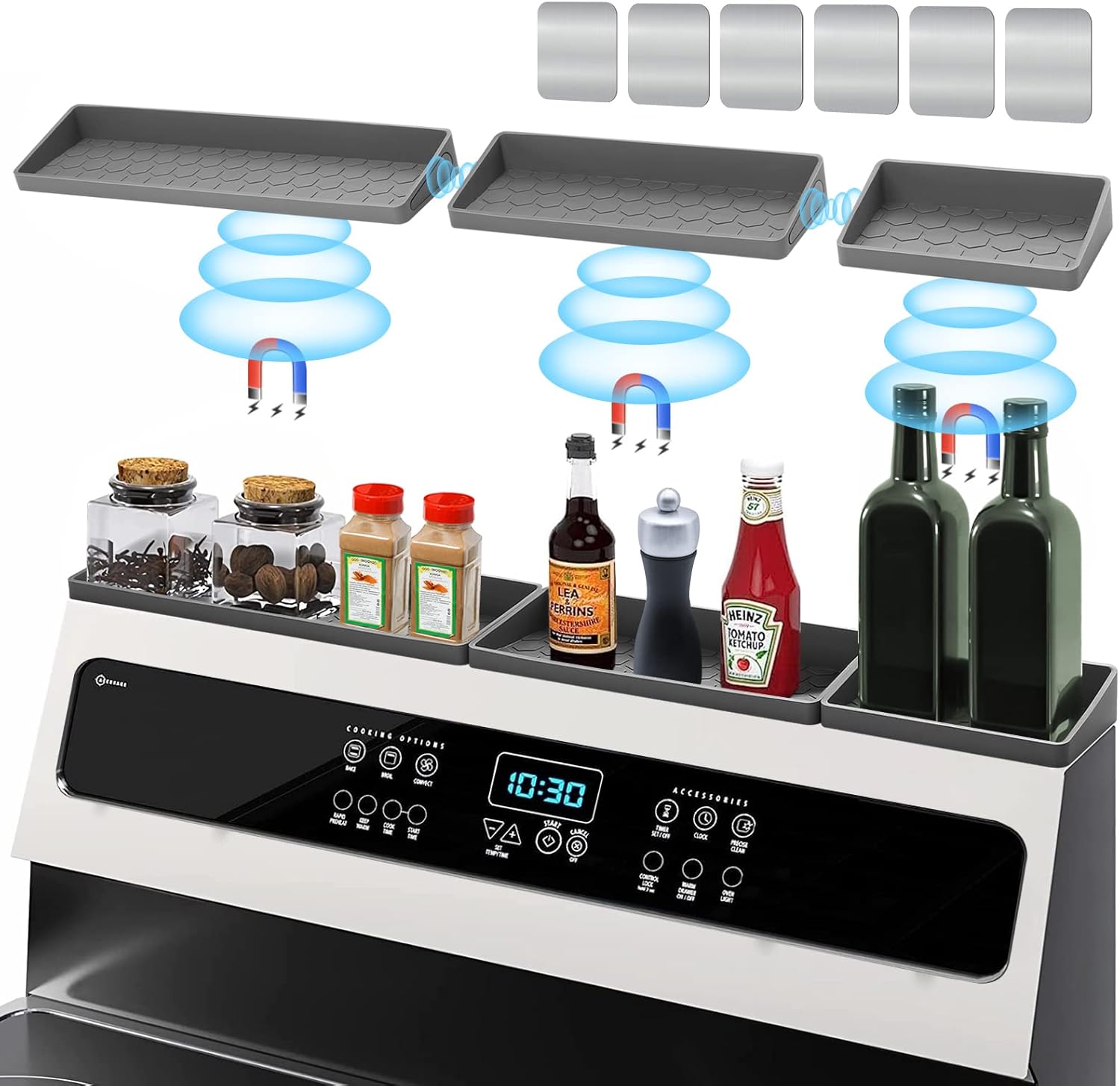 HOOMTREE 30 Inch Stove Top Silicone Shelf