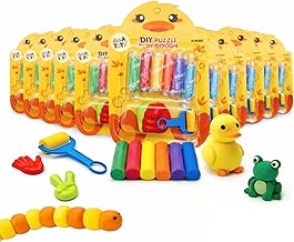 Dough with Moulds for Children – Pack of 12 – AMATOYS – Mini Craft Kit for Birthday, Pinata, School and End of Year Details – Gifts for Guests (Duck)