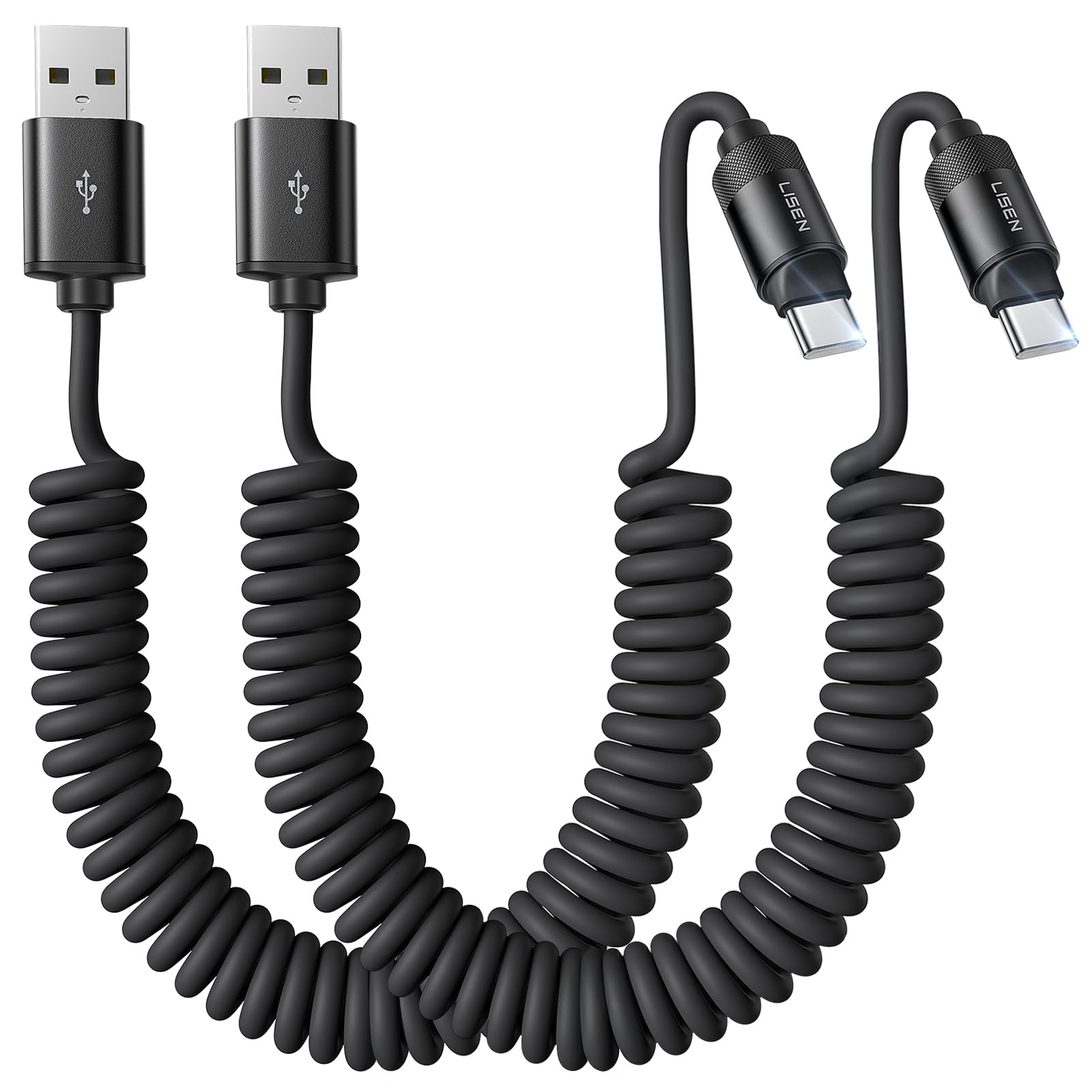 Photo 1 of ***MISSING PARTS***
LISEN Coiled USB C Cable, 2 Pack for Android Auto & CarPlay Cable, Short USB A to USB C Cable Compatible with iPhone 17/16/15, Samsung Galaxy S25/S24/S23 A15/A14, Google Pixel 9/8, Space Black 6FT