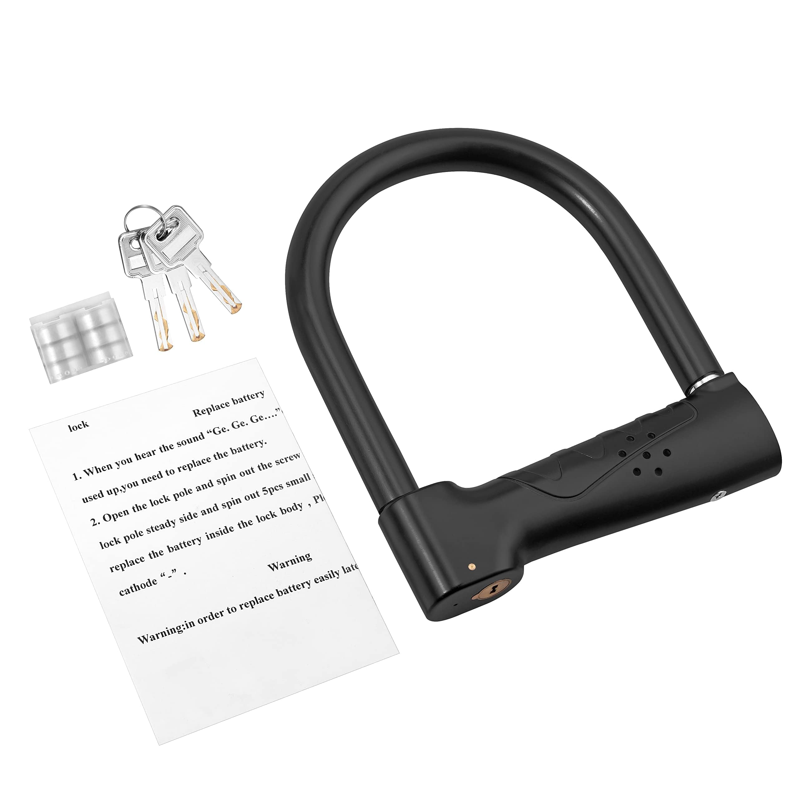 EYPINS Candado en forma de U para motocicleta, 19 mm, resistente, 110 dB, bloqueo en U, antirrobo, impermeable, para scooter, motocicleta, bicicleta eléctrica, color negro