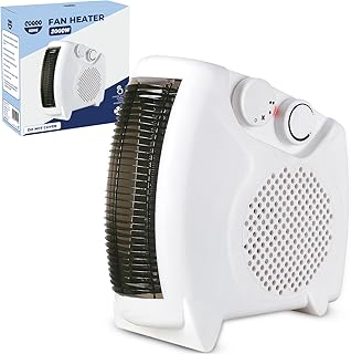 CUQOO Powerful 2KW Fan Heater with 2 Heat settings & Cool Function – Upright Electric Quiet Space Heater for Home with Variable Thermostat | Low Energy Usage |Perfect Electric Room Heater
