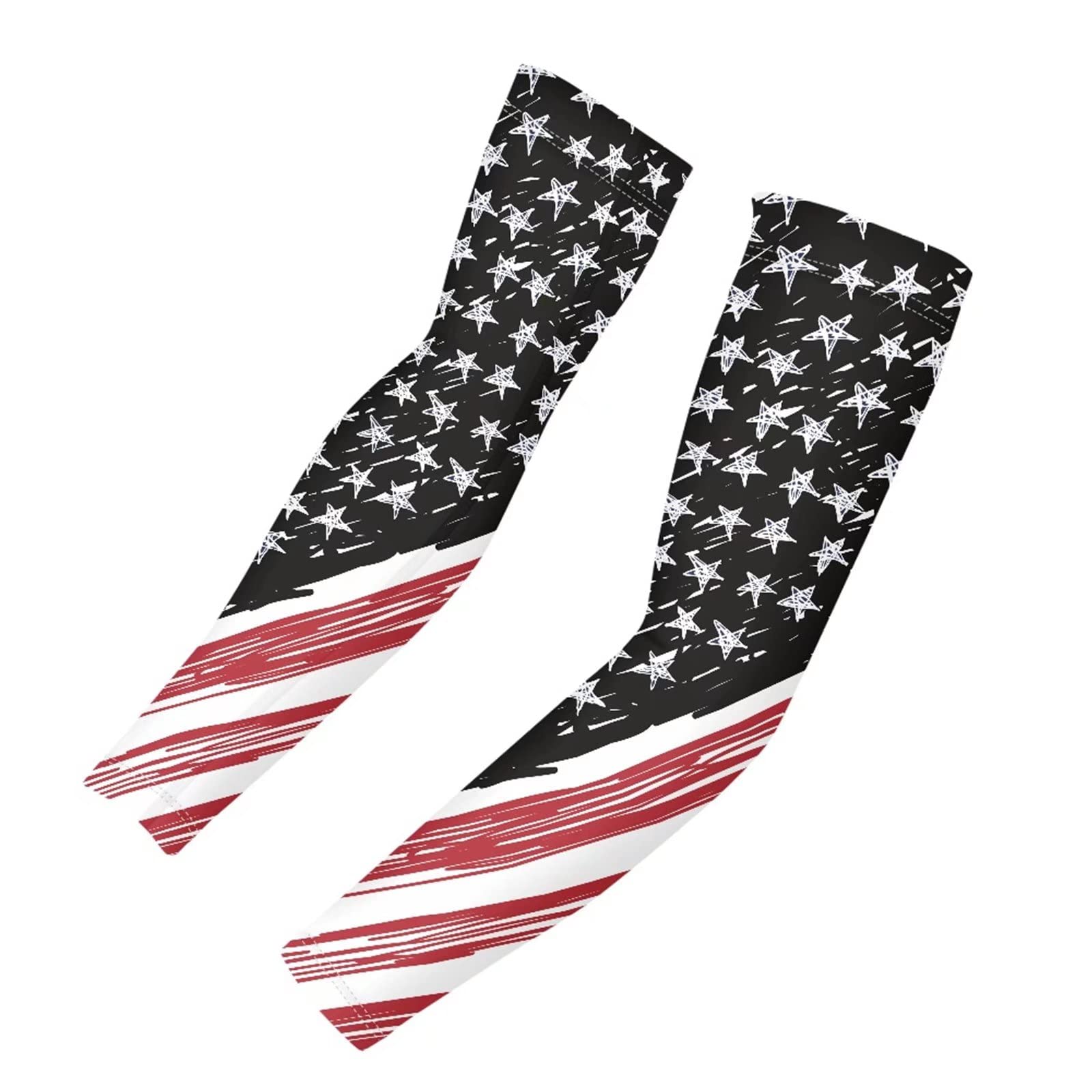 JEOCODY American Flag Pattern Cooling Sports Sleeves Outdoor Cycling Golf Sports Sleeves for Arms Covers for Tattoo Cover Up