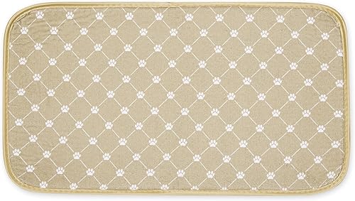 Bone Dry Alfombrilla para mascotas lavable a máquina, ultraabsorbente, 10x18, color gris topo con diseño de celosía