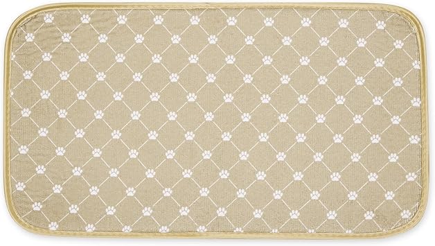 Bone Dry Machine Washable, Ultra Absorbent Pet Mat, 10x18, Taupe Trellis Print