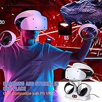 Vista 8 de Estación de carga de controlador PSVR2 - Estación de carga PS VR2 con soporte de audífonos, soporte de exhibición para auriculares VR, base de carga