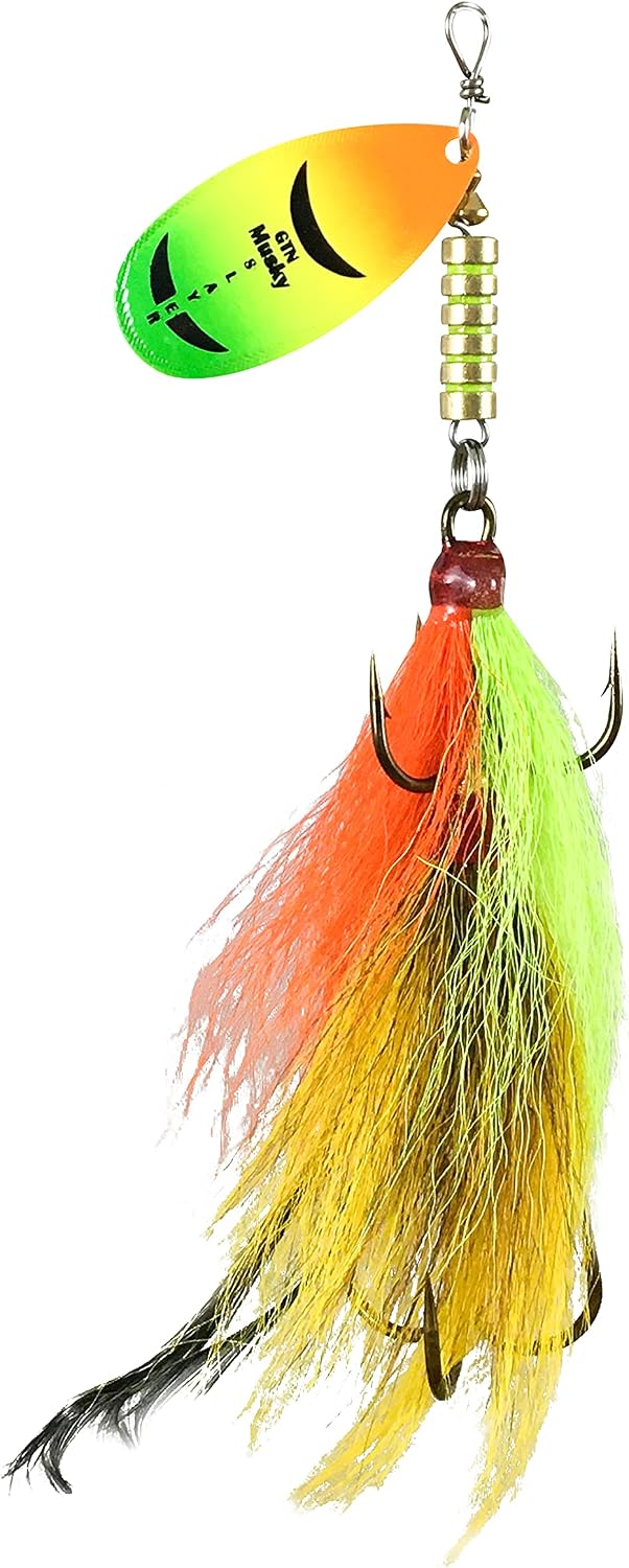GTN Musky Slayer Tandem or Single, with Spinner Blade. (Chartreuse Black, Single)