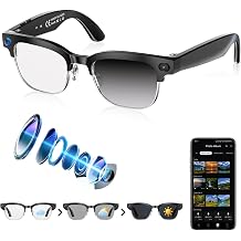 AI Smart Glasses with Camera, 4K EIS Anti-Shake Video &amp; Photo Capture, Real-Time Translation,Open-Ear Bluetooth Audio, Object Recognition, Recording Sunglasses with Photochromic