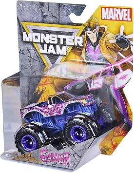 Monster Jam Marvel Gambit Die-Cast Monster Truck 164 Scale Series 06 Spin Master Collectible Toy Car