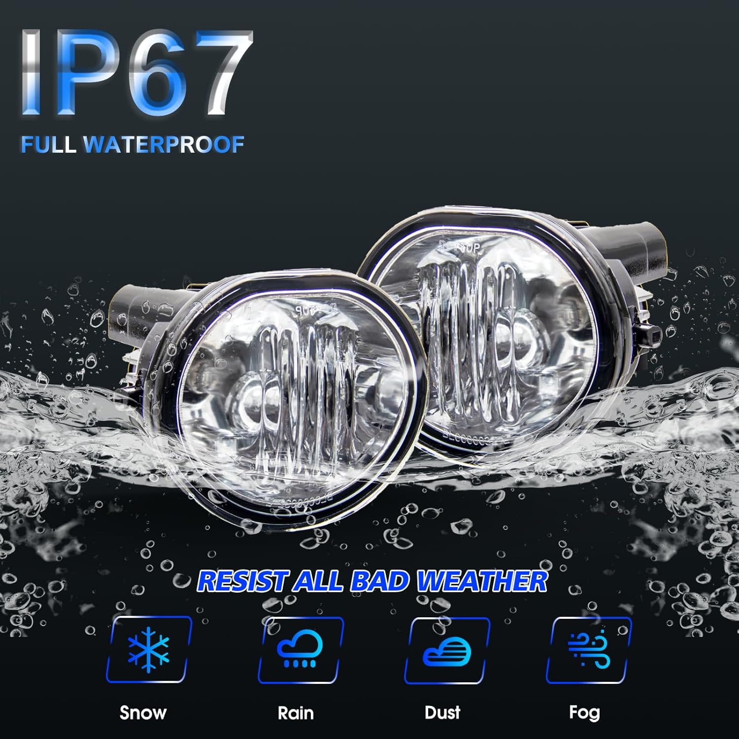 Fog Lights Assembly for 2003 2004 2005 2006 2007 2008 Toyota Matrix Replacement Kit for 2003-2008 Pontiac Vibe 2004-2009 2010 Scion TC with 9006 12V 55W Halogen Bulbs ​Clear Lens