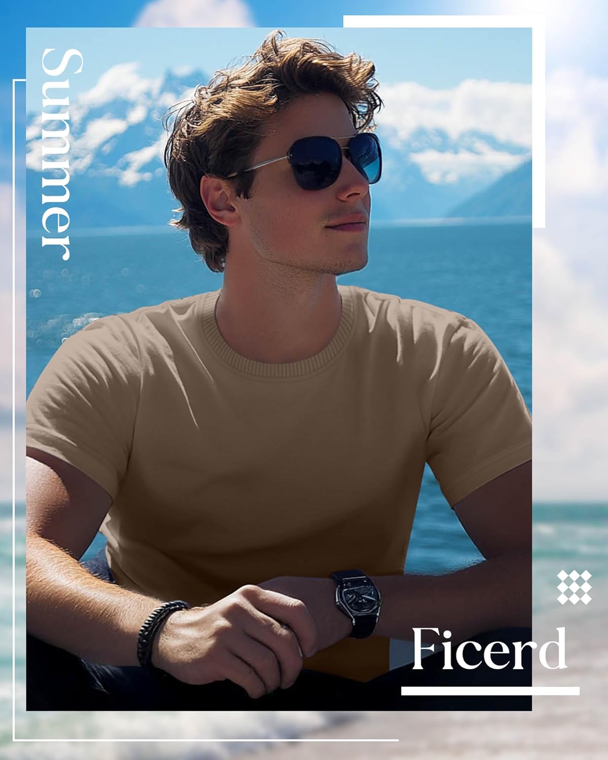 Ficerd 6 Pack Men's Big and Tall Shirts Short Sleeve Cotton Tee Summer Crew Neck Oversize Top Loose Fit Shirt Multipack - Image 2