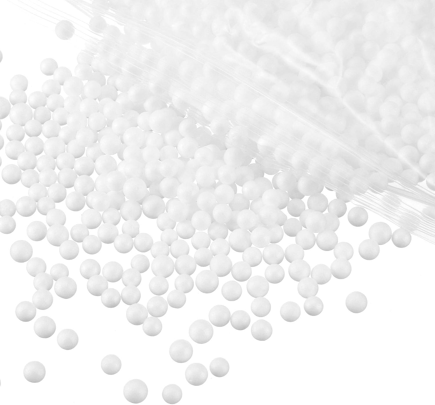 uxcell 2 Packs 0.1" White Mini Polystyrene Foam Beads Ball Round for the Arts, DIY Crafts, Party Decorations, Fillings of Vase Pillow - Image 4