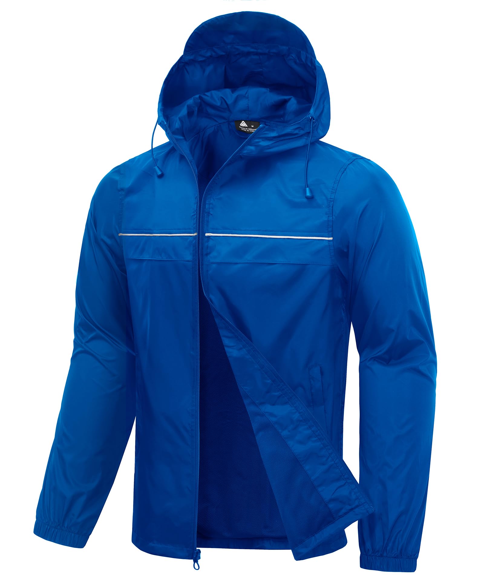 SWISSWELL Mens Rain Jacket & Coats Packable Lightweight Waterproof Windbreaker Hooded for Golf Cycling Hiking