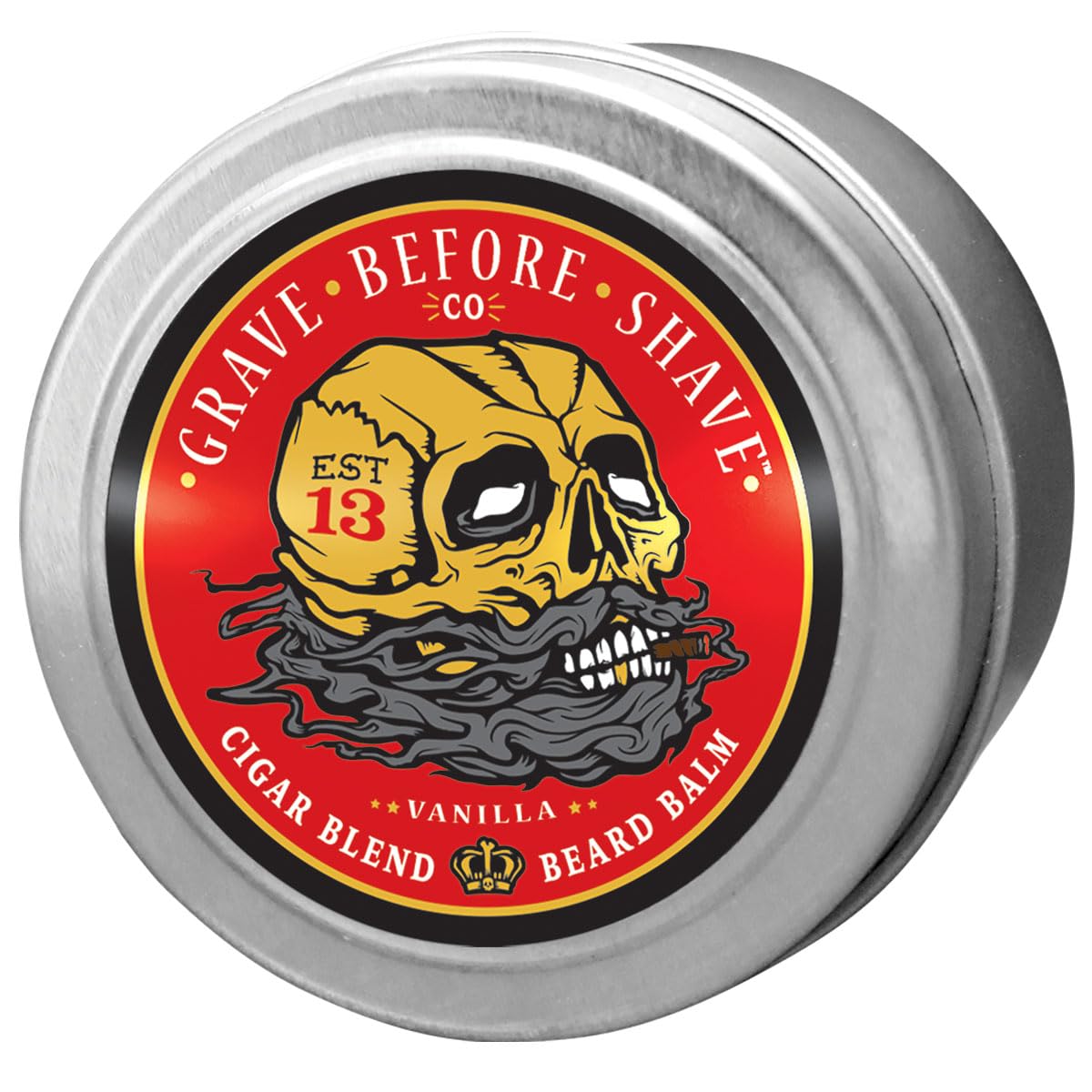 Grave Before Shave™ Cigar Blend Beard Balm 4 oz big tin (Cigar/Vanilla scent) (4 oz.)