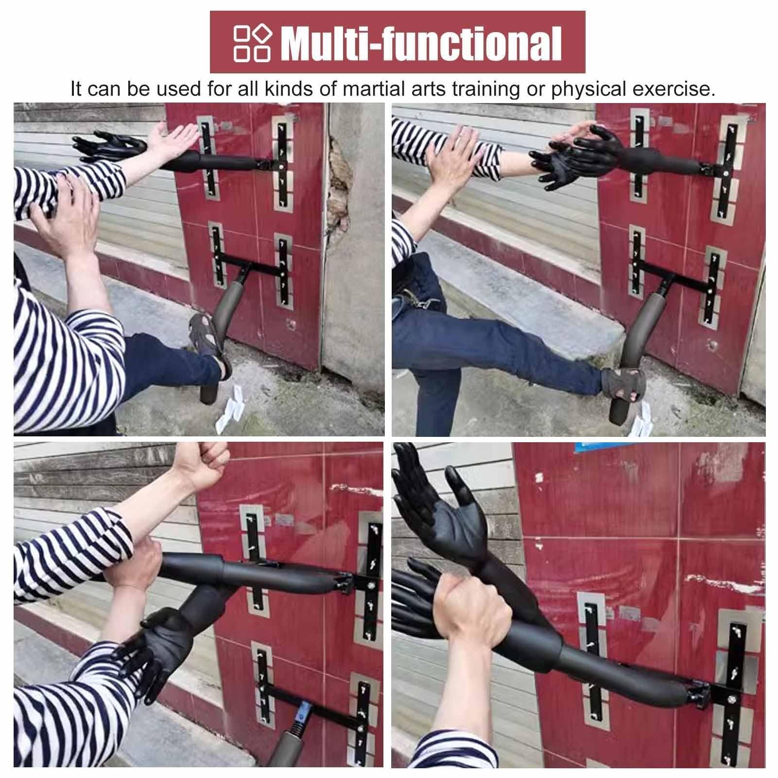 ZIMGOD Wing Chun Dummy Man Pile Kung Fu Equipment with Spring Arm & Leg, Wall Martial Arts Dummies Training Device, Flexible Tai Chi Practice Tool for Karate Exercise