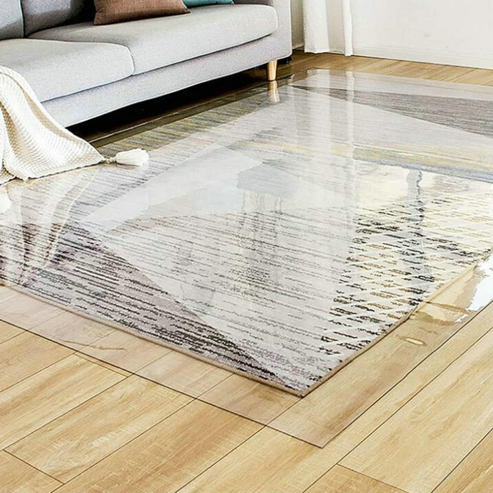 Transparente Bodenschutzmatte, 1,5 mm, rutschfest, kratzfest, Tischmatte für Küche, kompatibel mit Fußbodenheizung, anpassbare Größe (120 x 220 cm)