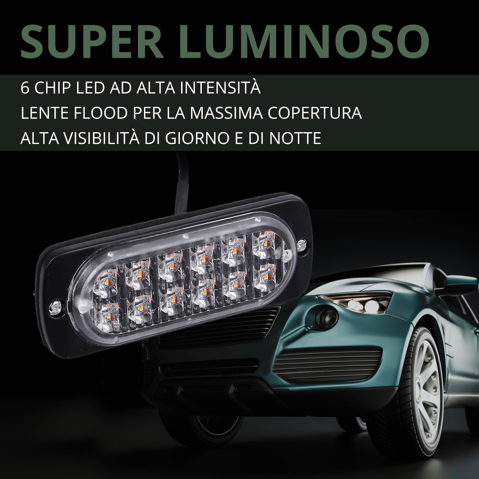 Luci Stroboscopiche LED EYPINS 8x12 - 48W Impermeabile IP65 Per Camion E Trattori 12/24V - Foto 4