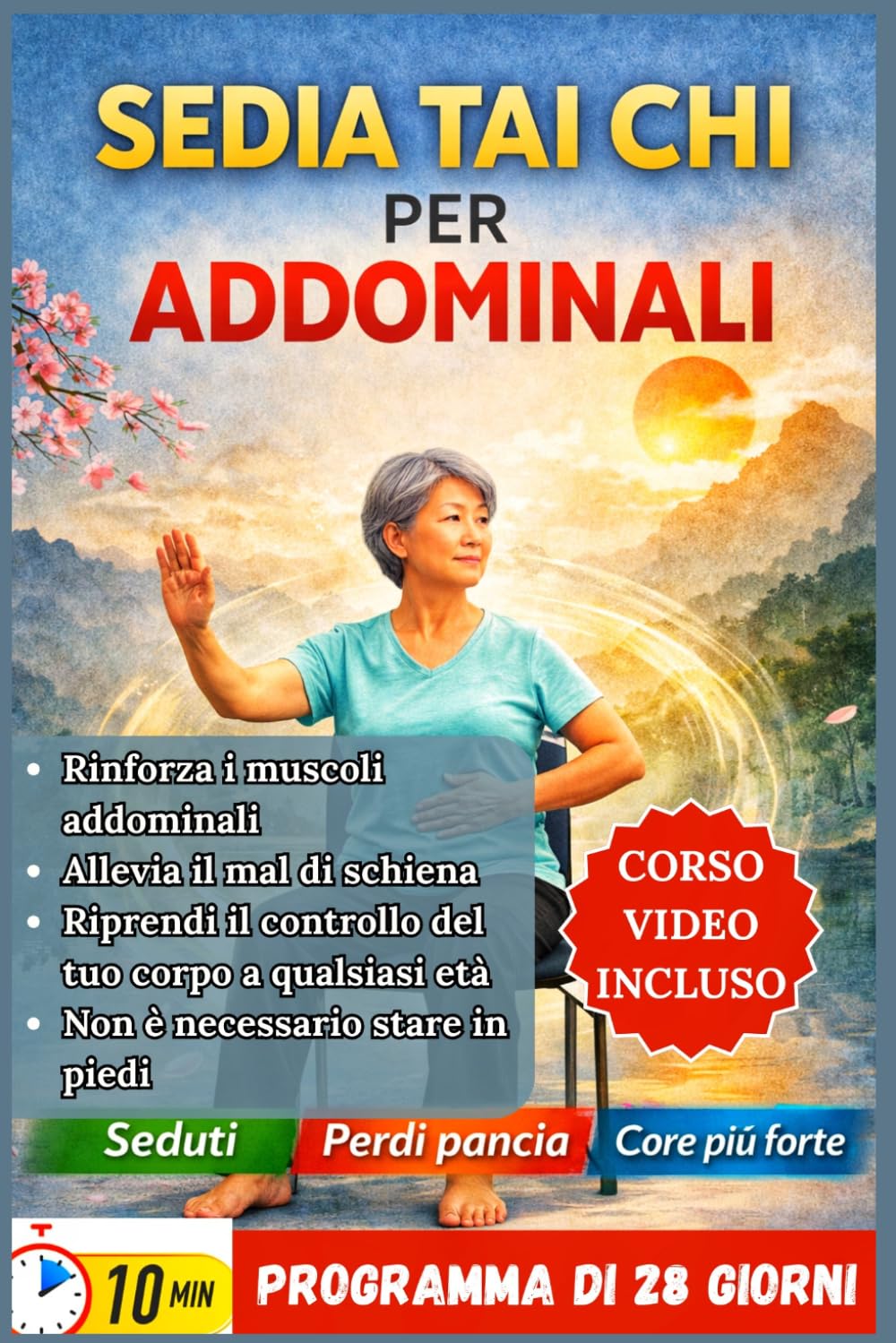 SEDIA TAI CHI PER ADDOMINALI: Il programma completo passo dopo passo per rafforzare il core, alleviare il mal di schiena e riappropriarsi del corpo a qualsiasi età, senza dover stare in piedi.