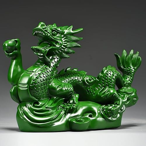YYPLIAN Estatua de dragón, figura de dragón chino tallada a mano de madera de 4 pulgadas, figura del año del dragón 2024, escultura de Feng Shui,