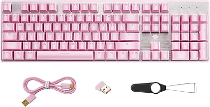 Hexgears G5 2.4G Wireless Mechanical Keyboard 104 Key, Wireless and Type-C Wired Connection, Full-Size Gaming Keyboard, Blue Led Backlit, Kailh Box Switches, Compatible with Windows and Mac OS