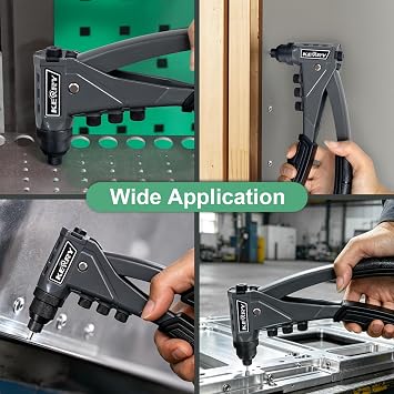 Kerry 9.6 Pop Rivet Gun Kit, Extended Handle with 200 Aluminum Rivets