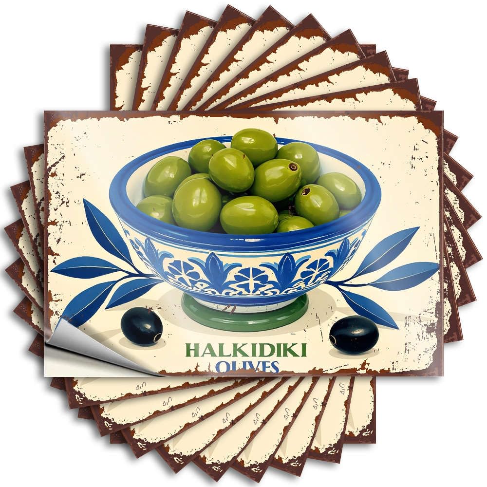 Lake House Decor, Sticker Funny Water Quote Stickers, Happy No Residue Decals for Luggage | Fishing Party Favor Custom Halkidiki Olives(8X12CM)