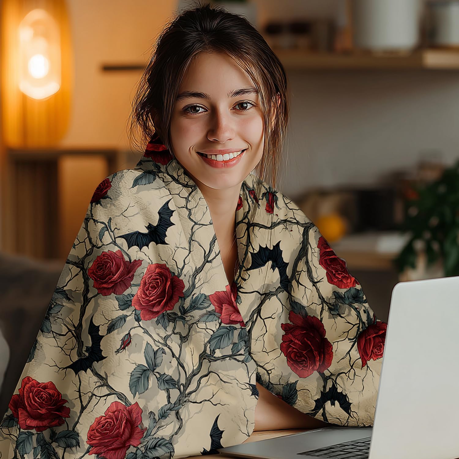 Gothic Blanket Gothic Throw Blanket Super Soft Plush Flannel Bedding Gifts for Boys Girls Men Women Lovers Adults Stuff for Sofa Bed Room Decor 40"X50" - Image 4