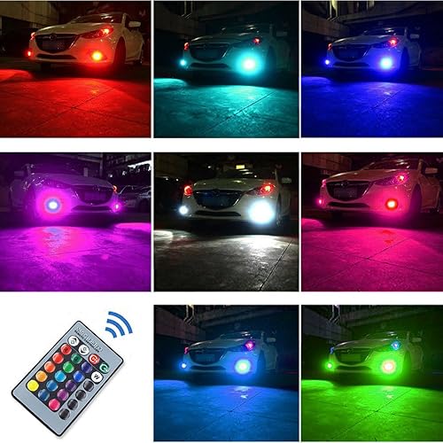 Miniatura 2 de 1797 H11 H8 H16 (JP) H9 LED RGB luces antiniebla bombilla ámbar amarillo blanco multicolor 16 cambio de color kit de interruptor estroboscópico