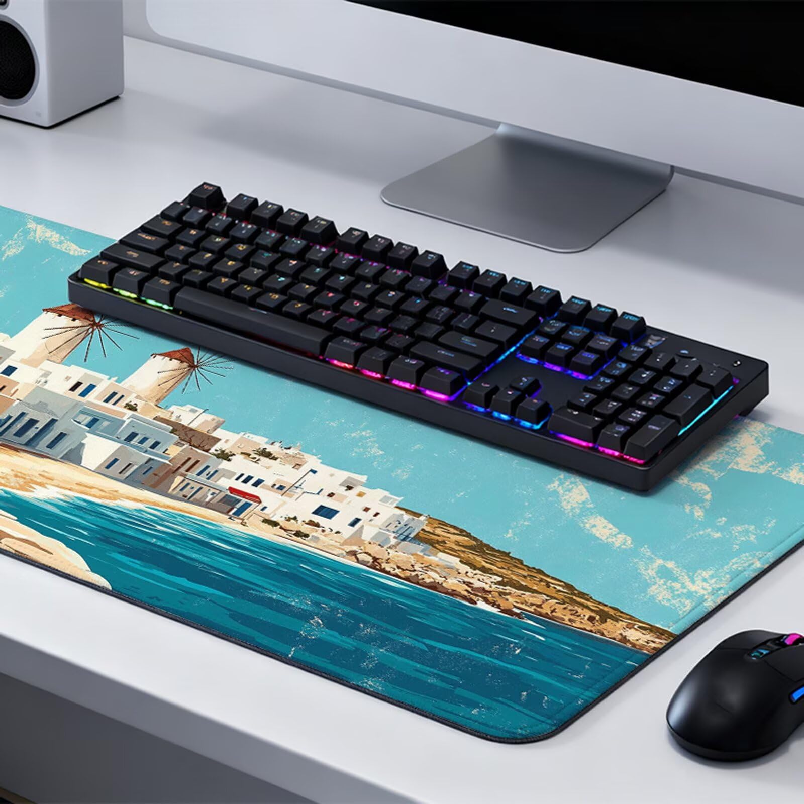 Podkładka pod mysz XXL 1200x400x3mm podkładka pod mysz kolor kaczki jajko podkładka pod mysz ocean poprawia precyzję i prędkość, szyte krawędzie, akcesoria do gier, komputer biurowy, praca, komputer