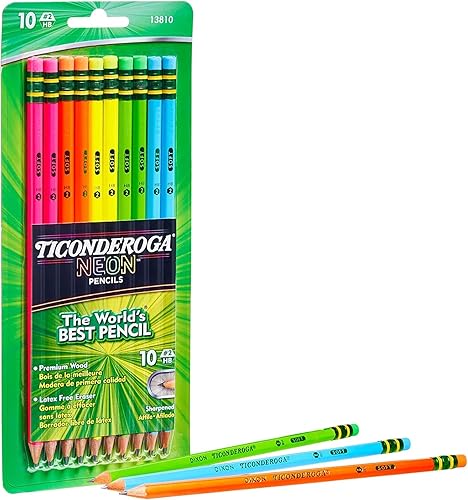 Ticonderoga 13810 #2 - Lápices de neón (10 unidades)
