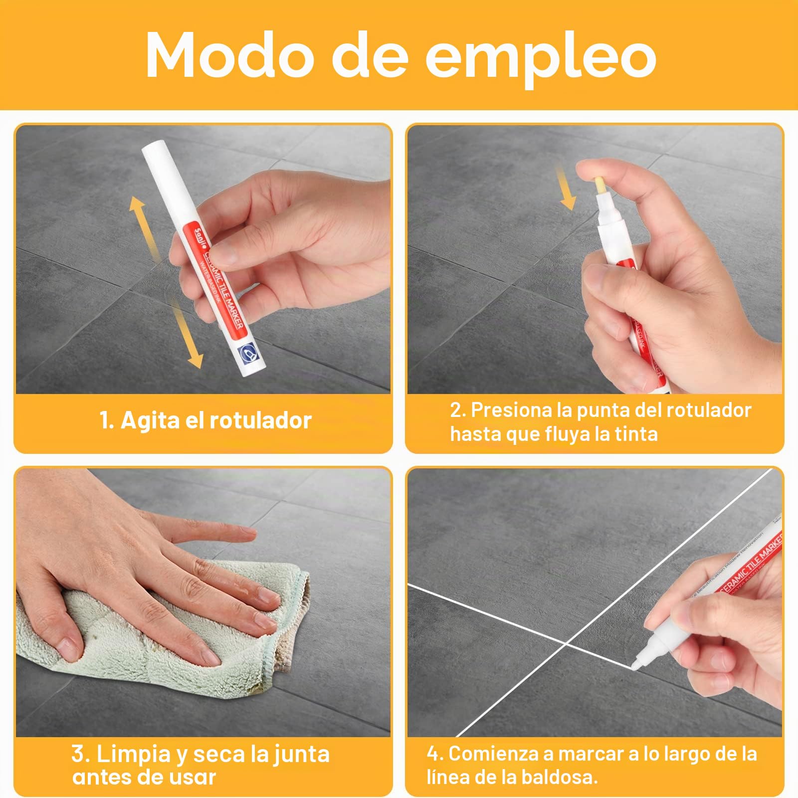 Sheryl&Rain 10 Piezas Rotulador Juntas Azulejos Blanco,Lápiz para Juntas,Rotuladores para Juntas de Azulejos,Rotulador Reparador Laca para Restauración de Lechada de Azulejos Pared Suelo Baño y Cocina