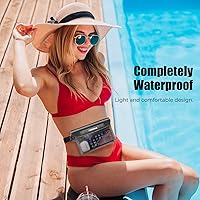 Vista 8 de ECHTPower Paquete de 2 bolsas impermeables, riñonera impermeable, bolsa seca impermeable con correa ajustable para la cintura para playa, natación