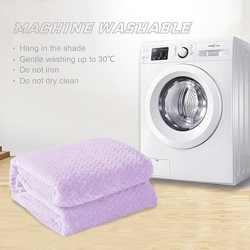 Miniatura 9 de Exclusivo Mezcla - Manta de forro polar para cama tamaño individual, 90x66 pulgadas mantas suaves y acogedoras de franela jacquard, ligeras y