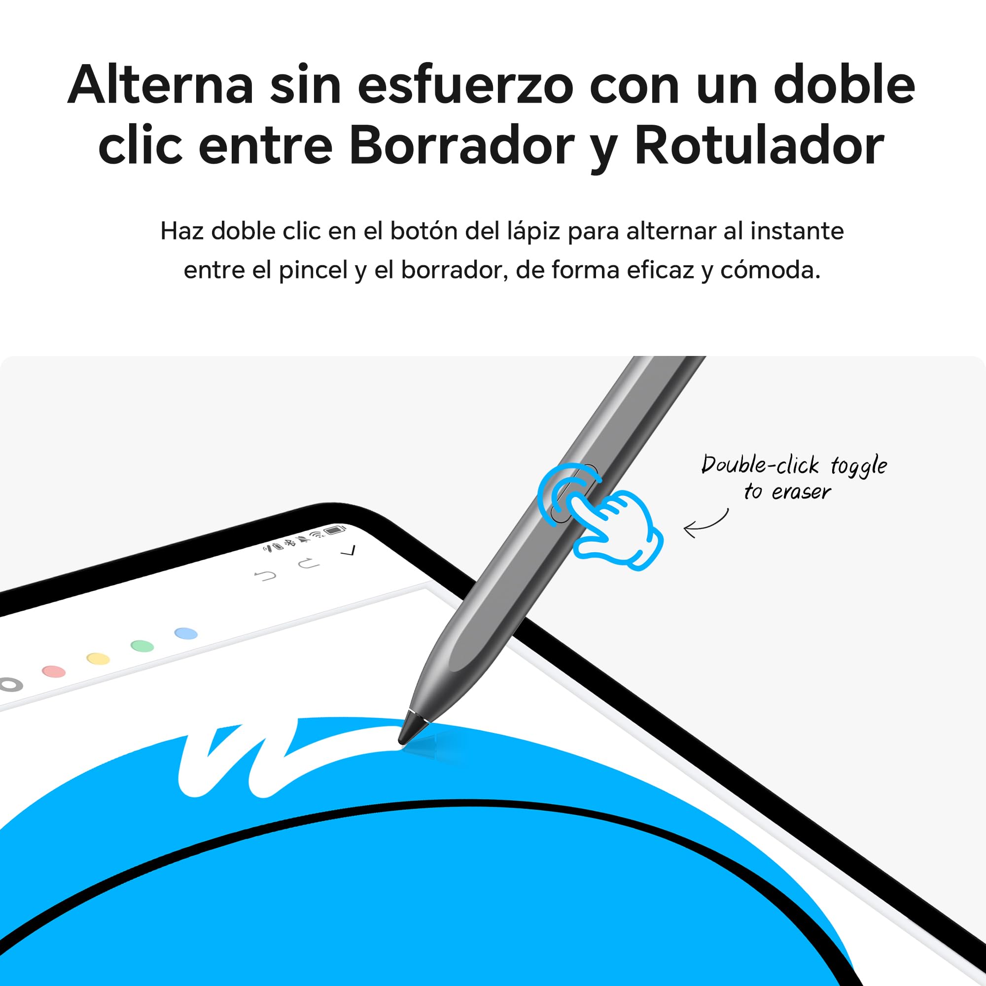 HONOR Choice lápiz para HONOR Pad 10/9/X9a, Rechazo de Palma, lápiz Tablet con Alta Precisión y Sensibilidad de Inclinación, Carga Rápida USB-C, lápiz táctil con 1 Puntas