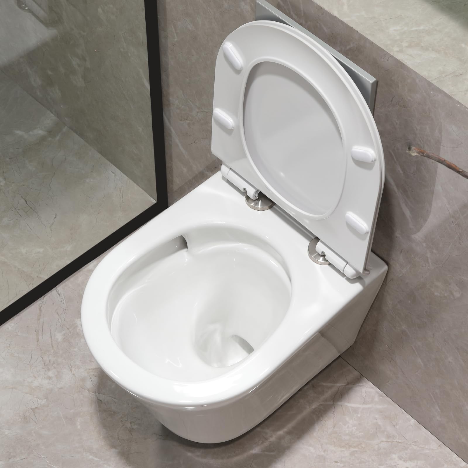 Set WC sospeso senza bordi per WC con sospensione bidet – WC da parete con rivestimento nano – WC con sedile WC con abbassamento automatico – bidet da parete per doccia intima – bidet doccia igienica