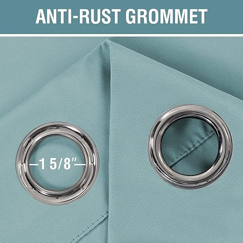 Miniatura 8 de H.VERSAILTEX - Cortina blackout con aislamiento térmico y ojales sólidos en la parte superior, ahorro de energía, extralarga de 63pulgadas, para